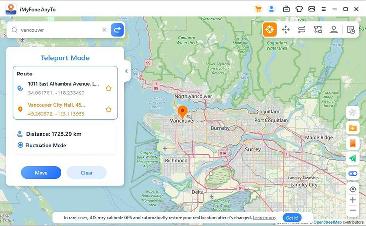 Change Location on Threads with iMyFone AnyTo