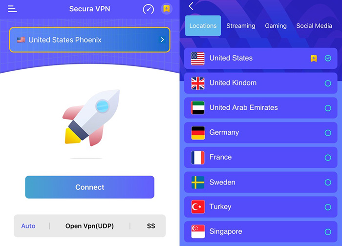 Connect to Falcon VPN for Telegram