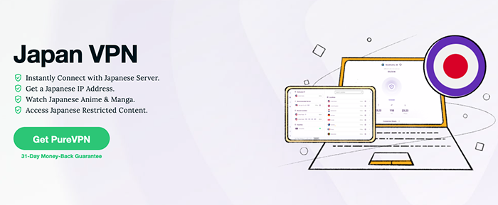 PureVPN with Japanese IP Address