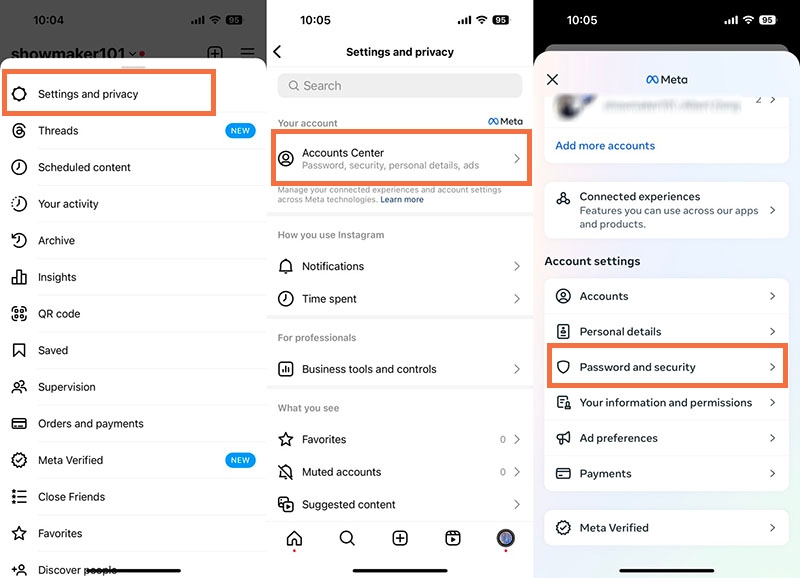 Remove Previous Login Details on Instagram - Step 2