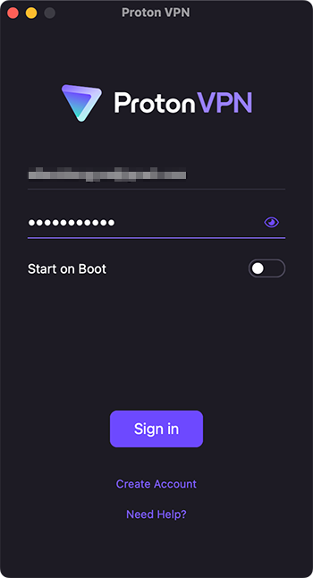 Sign in to ProtonVPN