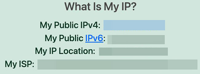 Trouver l'adresse IP de l'iPhone avec WhatIsMyIP