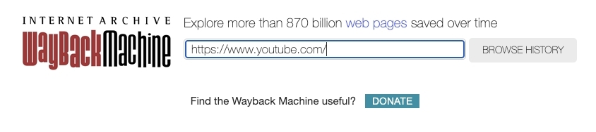 Watch YouTube Video with Wayback Machine